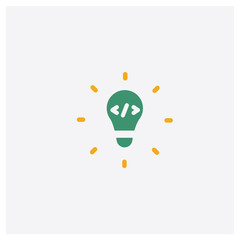 Idea concept 2 colored icon. Isolated orange and green Idea vector symbol design. Can be used for web and mobile UI/UX