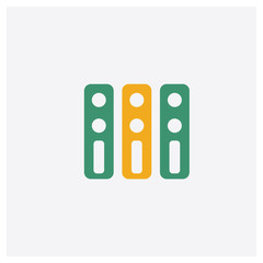 Server concept 2 colored icon. Isolated orange and green Server vector symbol design. Can be used for web and mobile UI/UX