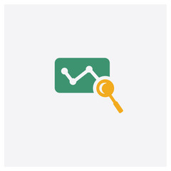 Analytics concept 2 colored icon. Isolated orange and green Analytics vector symbol design. Can be used for web and mobile UI/UX