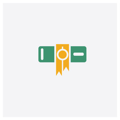Diploma concept 2 colored icon. Isolated orange and green Diploma vector symbol design. Can be used for web and mobile UI/UX
