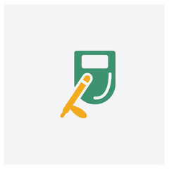 Nightstick concept 2 colored icon. Isolated orange and green Nightstick vector symbol design. Can be used for web and mobile UI/UX