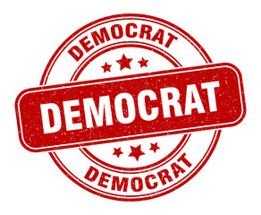 democrat stamp. democrat label. round grunge sign