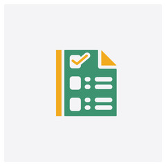 Ballot concept 2 colored icon. Isolated orange and green Ballot vector symbol design. Can be used for web and mobile UI/UX