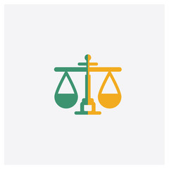 Balance concept 2 colored icon. Isolated orange and green Balance vector symbol design. Can be used for web and mobile UI/UX