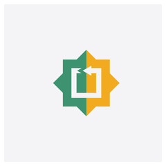 Repeat concept 2 colored icon. Isolated orange and green Repeat vector symbol design. Can be used for web and mobile UI/UX