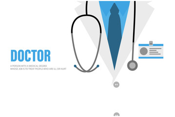 International Nurse Day background. Medical background with close up of doctor with stethoscope. Vector illustration