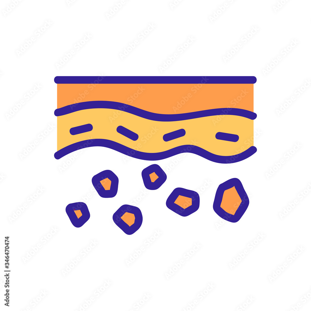 Poster deep layer of stones in soil icon vector. deep layer of stones in soil sign. color symbol illustration