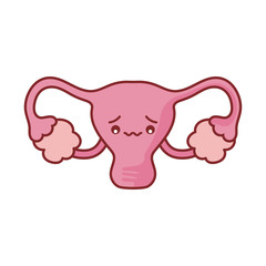 female reproductive system cartoon flat style icon vector design
