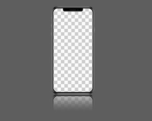 Realistic smartphone with reflection on background. Perfect for app design