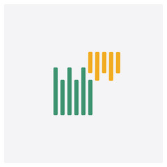 Equalizer concept 2 colored icon. Isolated orange and green Equalizer vector symbol design. Can be used for web and mobile UI/UX