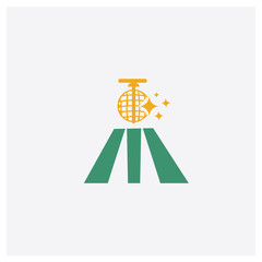 Dance floor concept 2 colored icon. Isolated orange and green Dance floor vector symbol design. Can be used for web and mobile UI/UX