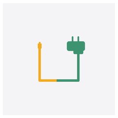 Adapter concept 2 colored icon. Isolated orange and green Adapter vector symbol design. Can be used for web and mobile UI/UX