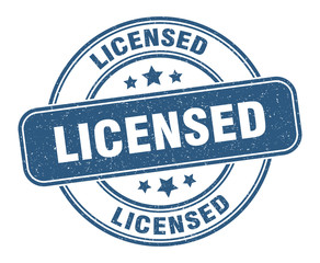 licensed stamp. licensed label. round grunge sign