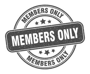 members only stamp. members only label. round grunge sign