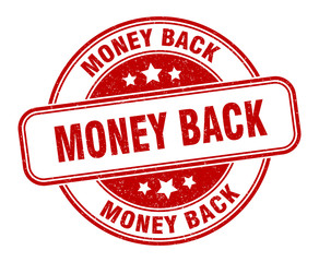 money back stamp. money back round grunge sign. label