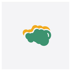 Clouds concept 2 colored icon. Isolated orange and green Clouds vector symbol design. Can be used for web and mobile UI/UX