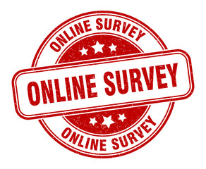 online survey stamp. online survey round grunge sign. label