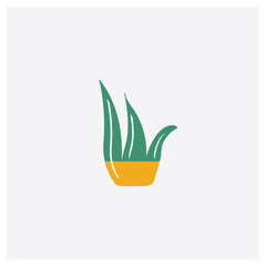 Grass concept 2 colored icon. Isolated orange and green Grass vector symbol design. Can be used for web and mobile UI/UX