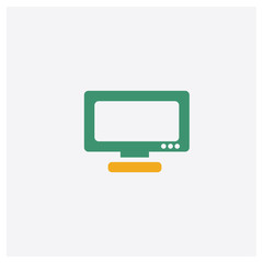 Television Screen Off concept 2 colored icon. Isolated orange and green Television Screen Off vector symbol design. Can be used for web and mobile UI/UX