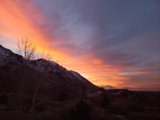 sunset over the mountains