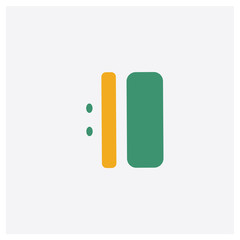 Repeat concept 2 colored icon. Isolated orange and green Repeat vector symbol design. Can be used for web and mobile UI/UX