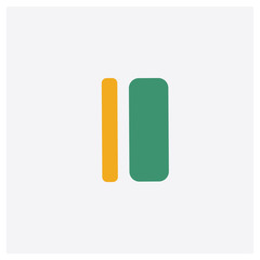 Bold double bar line concept 2 colored icon. Isolated orange and green Bold double bar line vector symbol design. Can be used for web and mobile UI/UX