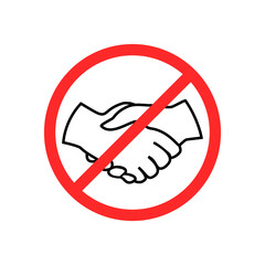 No handshake sign vector illustration isolated on white.