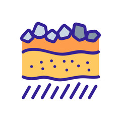 poured stones over ground icon vector. poured stones over ground sign. color symbol illustration