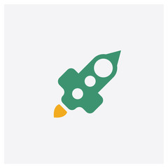 Startup concept 2 colored icon. Isolated orange and green Startup vector symbol design. Can be used for web and mobile UI/UX