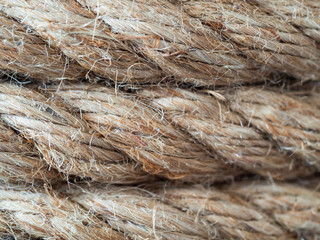 Coiled up rope close up