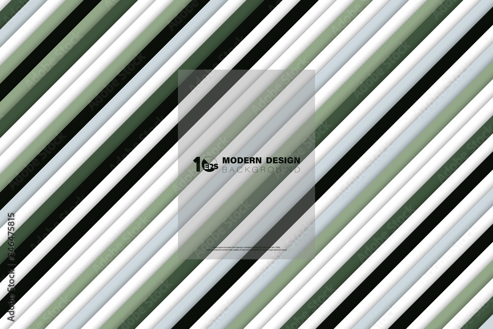 Poster abstract green line pattern of summer design minimal artwork template background. illustration vecto