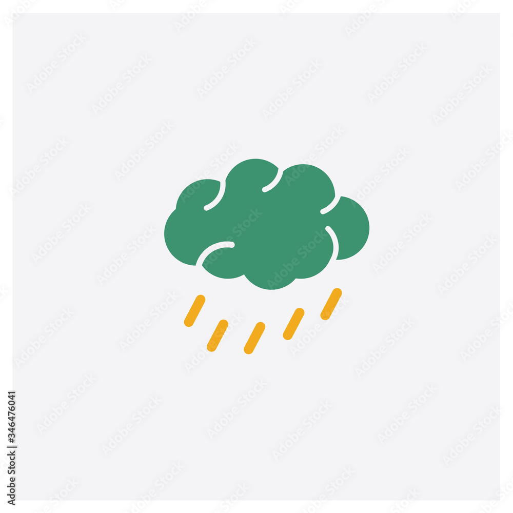 Wall mural rain concept 2 colored icon. isolated orange and green rain vector symbol design. can be used for we