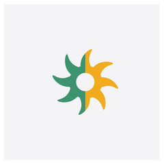 Sunny concept 2 colored icon. Isolated orange and green Sunny vector symbol design. Can be used for web and mobile UI/UX