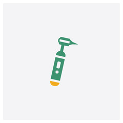 Otoscope concept 2 colored icon. Isolated orange and green Otoscope vector symbol design. Can be used for web and mobile UI/UX