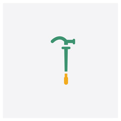Walking stick concept 2 colored icon. Isolated orange and green Walking stick vector symbol design. Can be used for web and mobile UI/UX