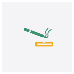 Cigarette concept 2 colored icon. Isolated orange and green Cigarette vector symbol design. Can be used for web and mobile UI/UX