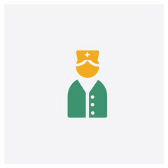 Nurse concept 2 colored icon. Isolated orange and green Nurse vector symbol design. Can be used for web and mobile UI/UX