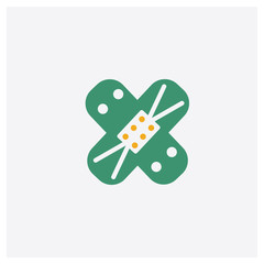 Bandage concept 2 colored icon. Isolated orange and green Bandage vector symbol design. Can be used for web and mobile UI/UX