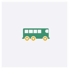 Public Bus concept 2 colored icon. Isolated orange and green Public Bus vector symbol design. Can be used for web and mobile UI/UX