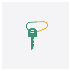 Car Key concept 2 colored icon. Isolated orange and green Car Key vector symbol design. Can be used for web and mobile UI/UX