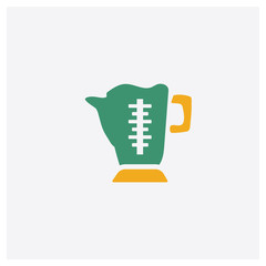 Measuring Cup concept 2 colored icon. Isolated orange and green Measuring Cup vector symbol design. Can be used for web and mobile UI/UX