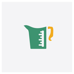 Measuring Cup concept 2 colored icon. Isolated orange and green Measuring Cup vector symbol design. Can be used for web and mobile UI/UX