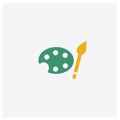 De concept 2 colored icon. Isolated orange and green De vector symbol design. Can be used for web and mobile UI/UX