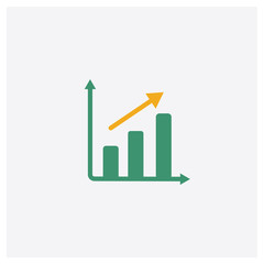 Growth concept 2 colored icon. Isolated orange and green Growth vector symbol design. Can be used for web and mobile UI/UX