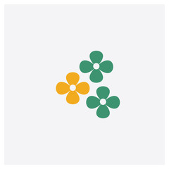 Flower concept 2 colored icon. Isolated orange and green Flower vector symbol design. Can be used for web and mobile UI/UX