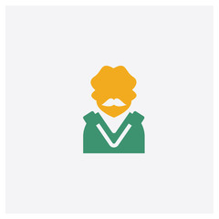 Judge concept 2 colored icon. Isolated orange and green Judge vector symbol design. Can be used for web and mobile UI/UX