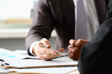 Male arm in suit and tie fill form clipped
