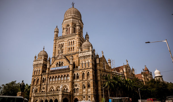 BMC municipal building in Mumbai City, India. British architecture and historical building in Mumbai