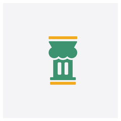 Pillar concept 2 colored icon. Isolated orange and green Pillar vector symbol design. Can be used for web and mobile UI/UX