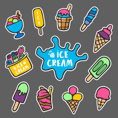 ice cream icons set